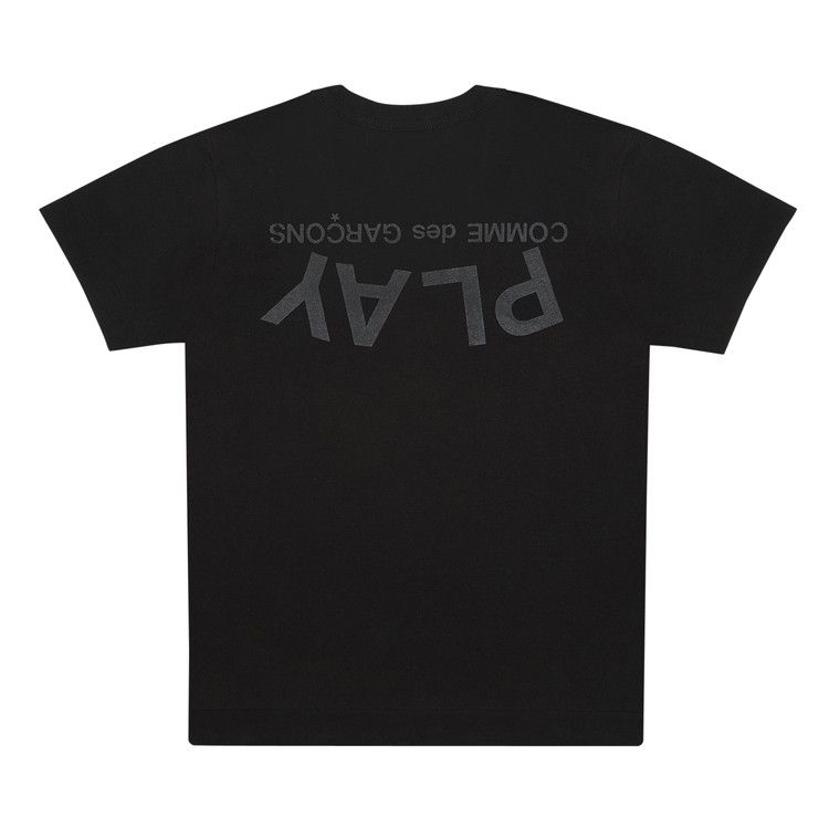 Comme des Garçons PLAY Logo Text T-Shirt 'Black'
