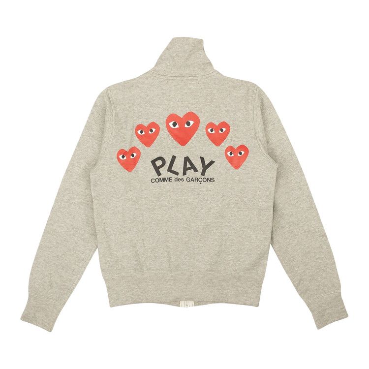 Comme des Garçons PLAY Multi Heart Zip Sweatshirt 'Grey'