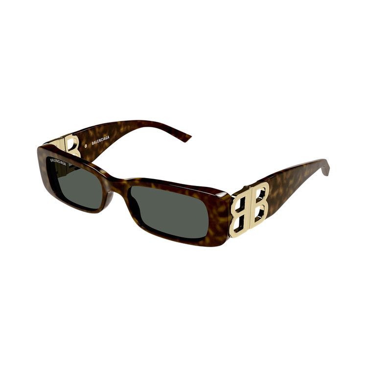 Balenciaga Rectangular Sunglasses 'Havana/Gold'