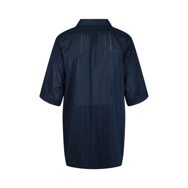 Givenchy Striped Cotton Voile Short-Sleeve Shirt 'Navy'