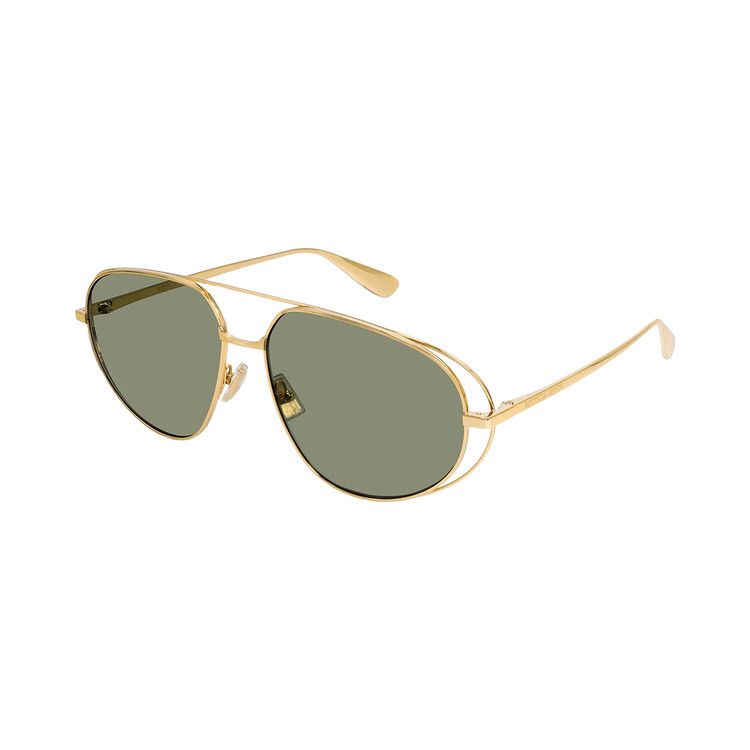 Bottega Veneta Classic Aviator Sunglasses 'Gold/Green'