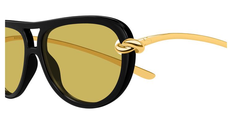 Bottega Veneta Knot Aviator Sunglasses 'Black/Yellow'