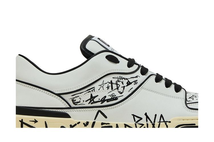 Dolce & Gabbana New Roma Low 'Allover Graffiti - White'