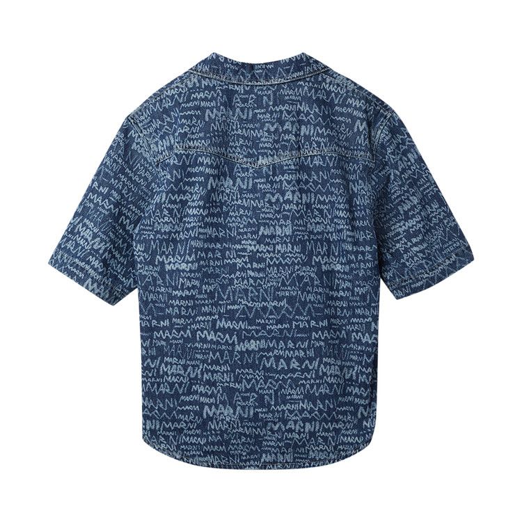 Marni Pencil Logo Western Shirt 'Blue Kyanite'