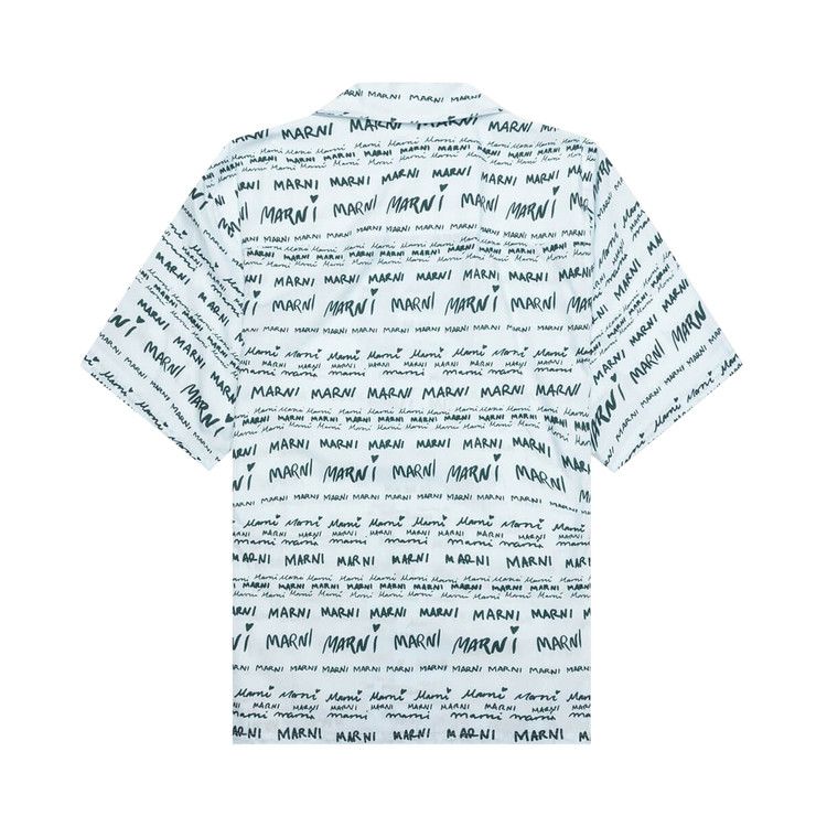 Marni Popeline Short-Sleeve Bowling Shirt 'Arctic'