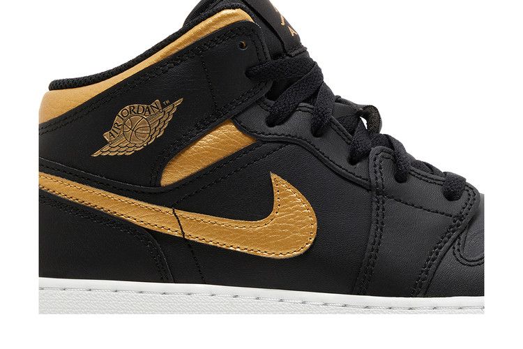 Air Jordan 1 Mid GS 'Black Metallic Gold'
