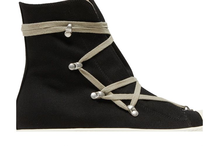 Rick Owens DRKSHDW Strobe Cotton Denim Hexa High 'Black Milk'