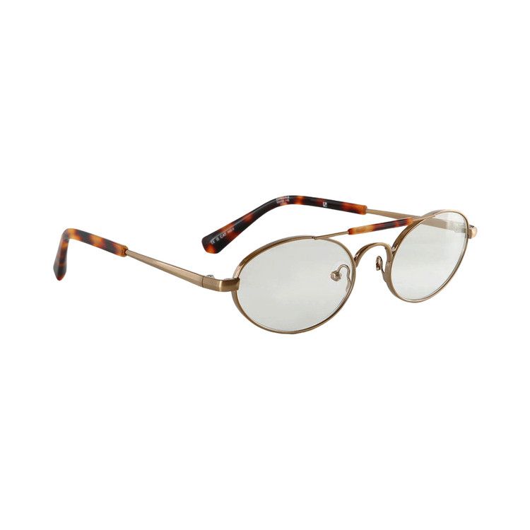 Dries Van Noten x Linda Farrow Oval Lenses Sunglasses 'Gold/T-Shell'
