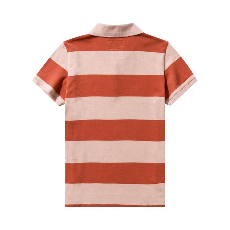Kenzo Logo Patch Striped Polo Shirt 'Medium Red'