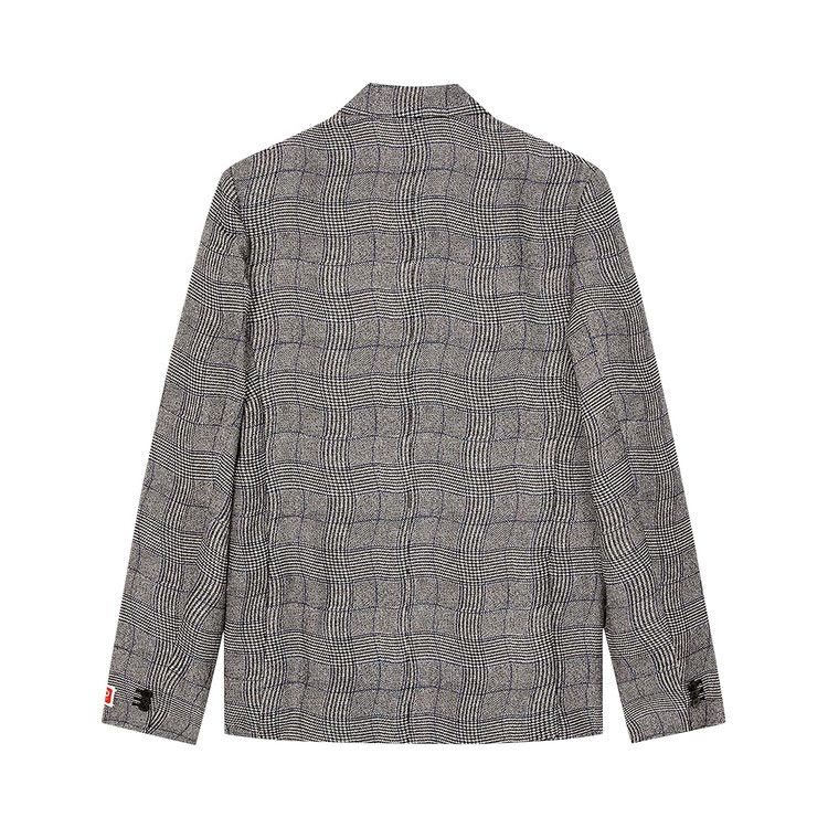 Kenzo Wavy Check Double Breasted Jacket 'Dark Grey'