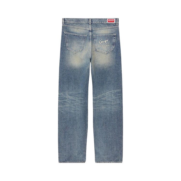 Kenzo Asagao Straight Fit Jeans 'Stone Bl Dirty Blue Denim'