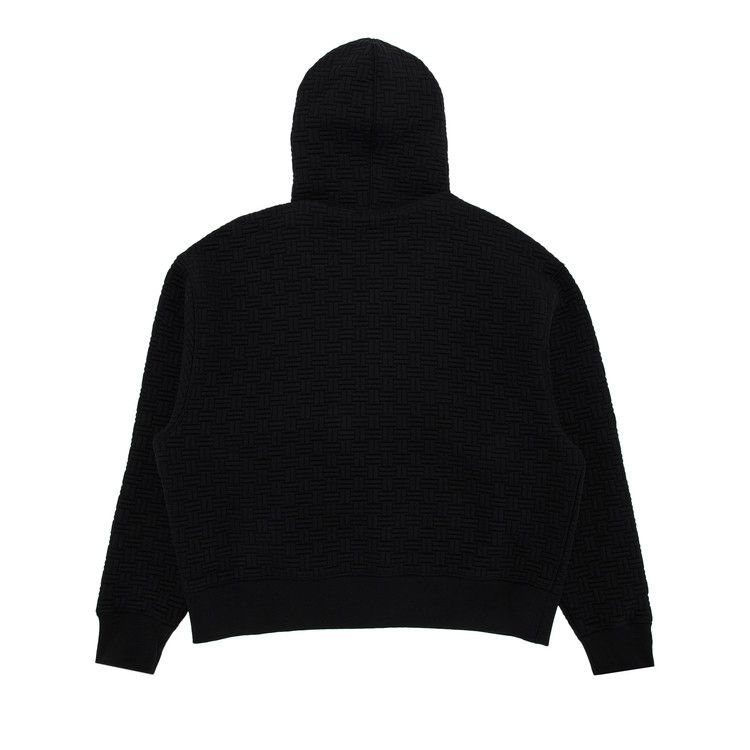 Kenzo Weave Embroidered Boxy Full Zip Hoodie 'Black'