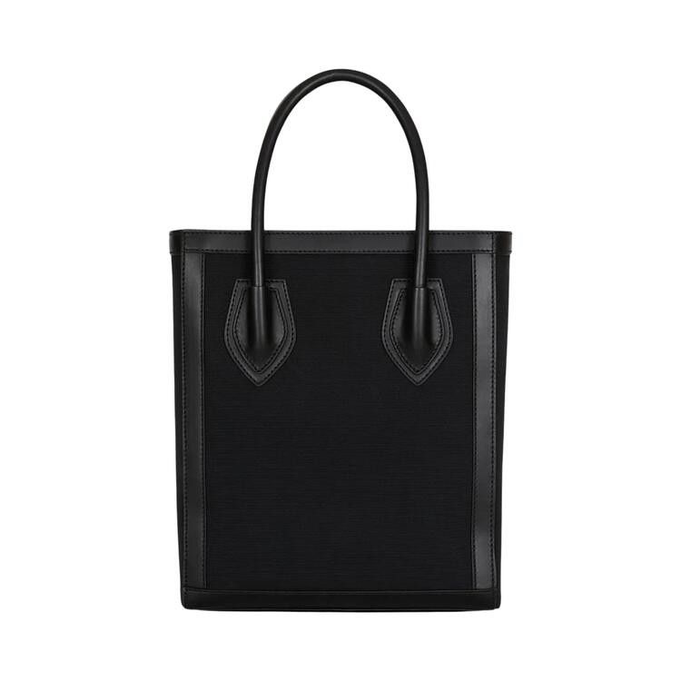 Balmain Leather Trimmed Canvas Tote Bag 'Black'