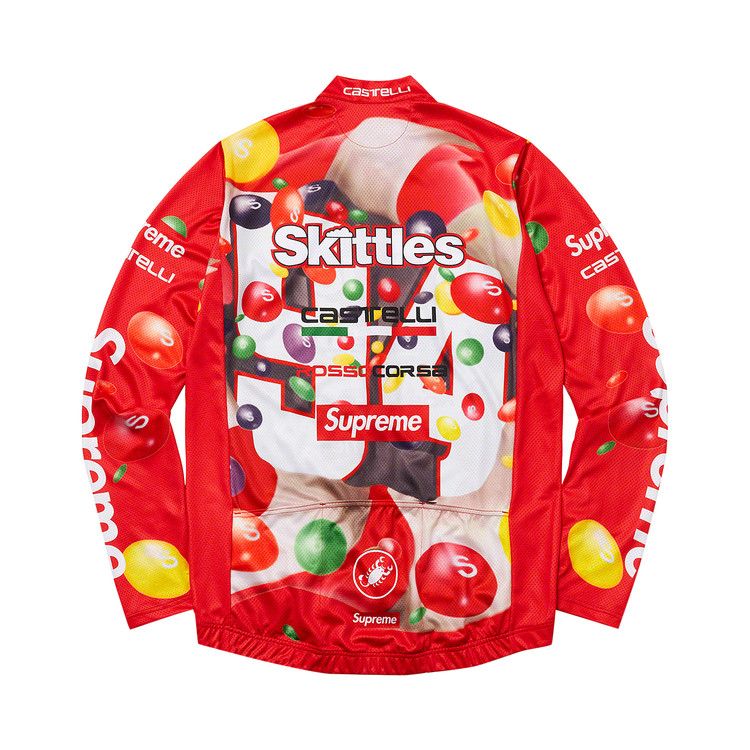 Supreme x Skittles x Castelli Long-Sleeve Cycling Jersey 'Red'
