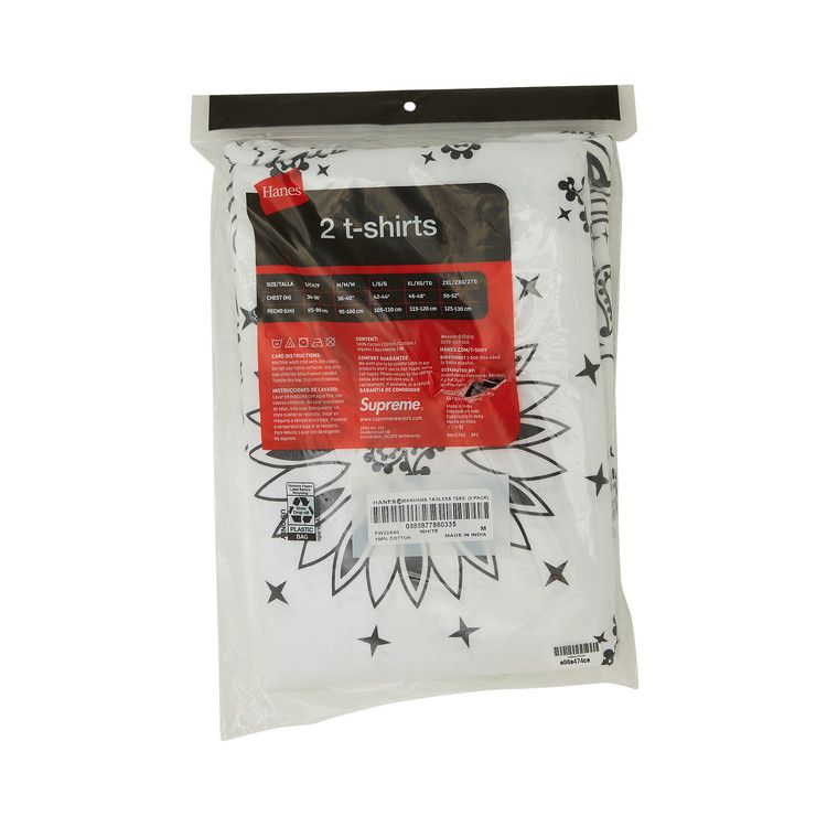 Supreme x Hanes Bandana Tagless Tees (2 Pack) 'White'