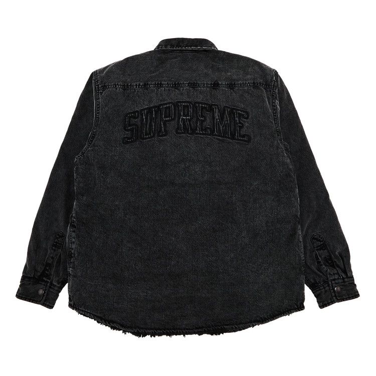 Supreme Faux Shearling Lined Work Shirt 'Black Denim'