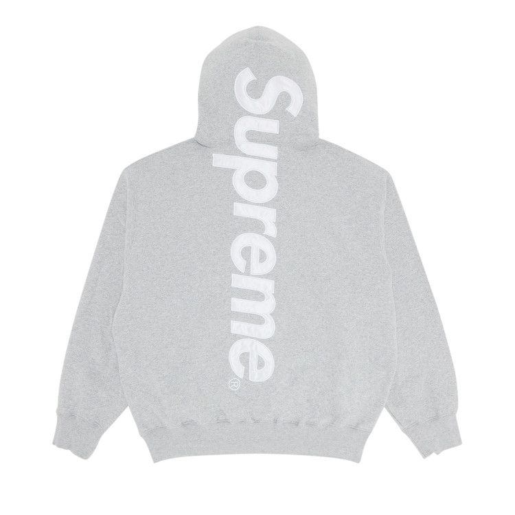 Supreme Satin Appliqué Hooded Sweatshirt 'Heather Grey'