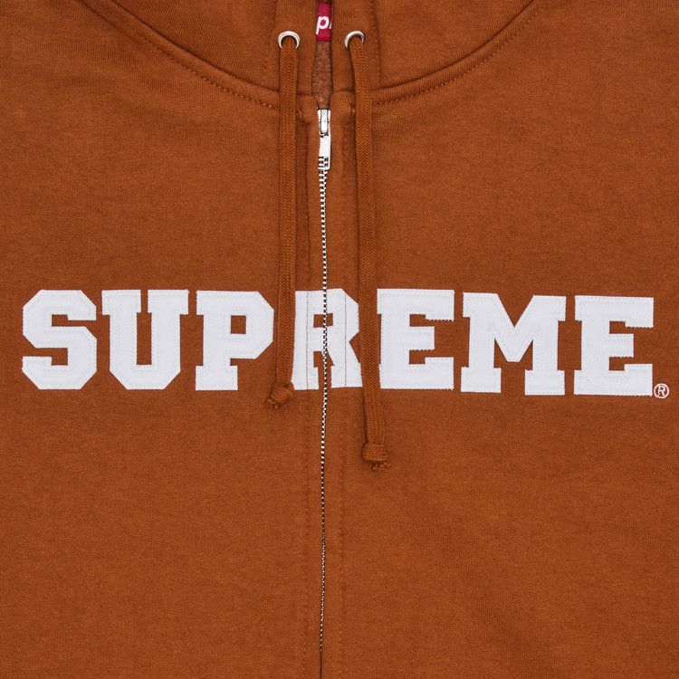 Supreme Collegiate Appliqué Zip Up Hooded Sweatshirt 'Rust'