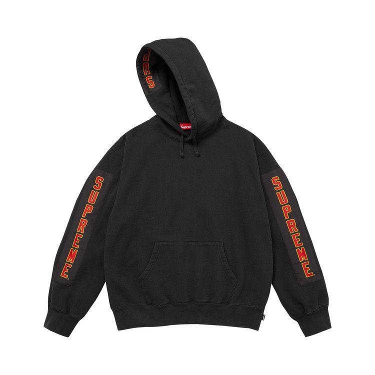 Supreme Woven Patches Hooded Sweatshirt 'Black'