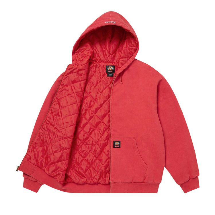 Supreme x Dickies Quilted Lined Zip Up Hooded Sweatshirt 'Burnt Red'
