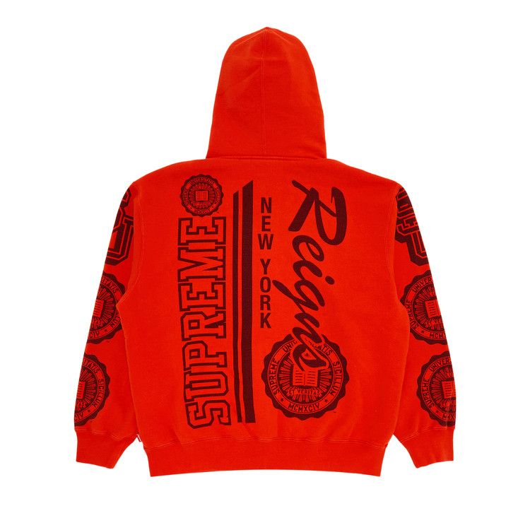 Supreme Knowledge Reigns Zip Up Hooded Sweatshirt 'Orange'