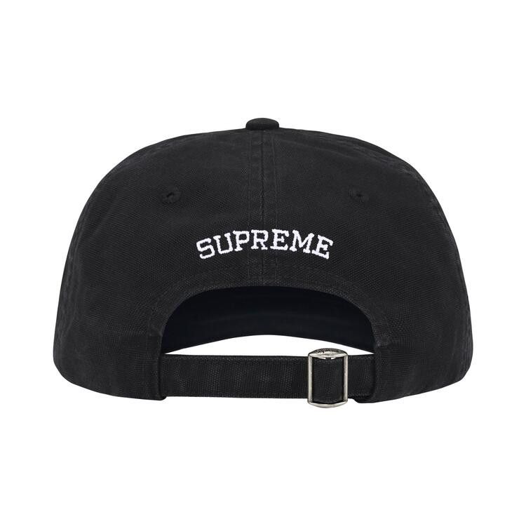 Supreme Washed Canvas S Logo 6-Panel 'Black'