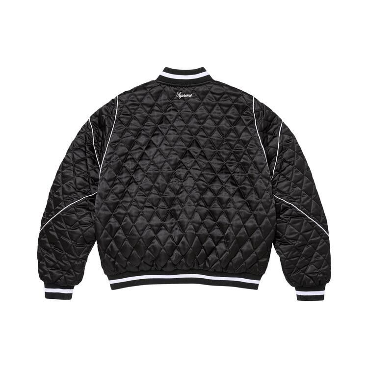 Supreme x Champion Quilted Satin Varsity Jacket 'Black'