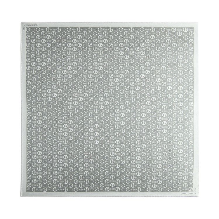 Kith Giorgio Armani & Monogram Printed Silk Bandana 'Concrete'
