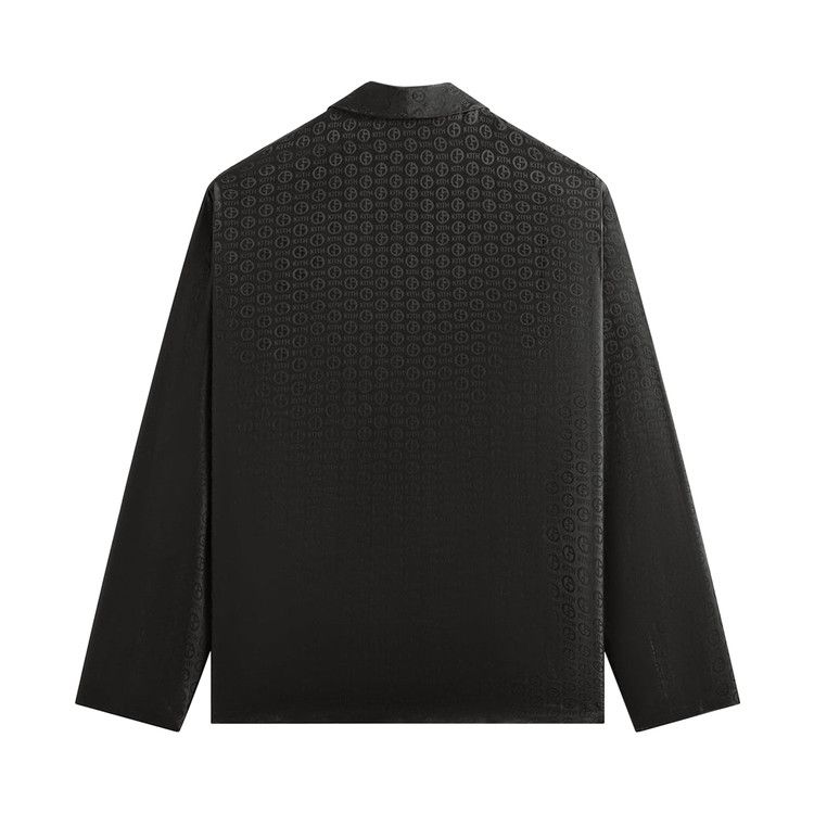 Kith x Giorgio Armani Monogram Long Sleeve Thompson Crossover Shirt 'Black'