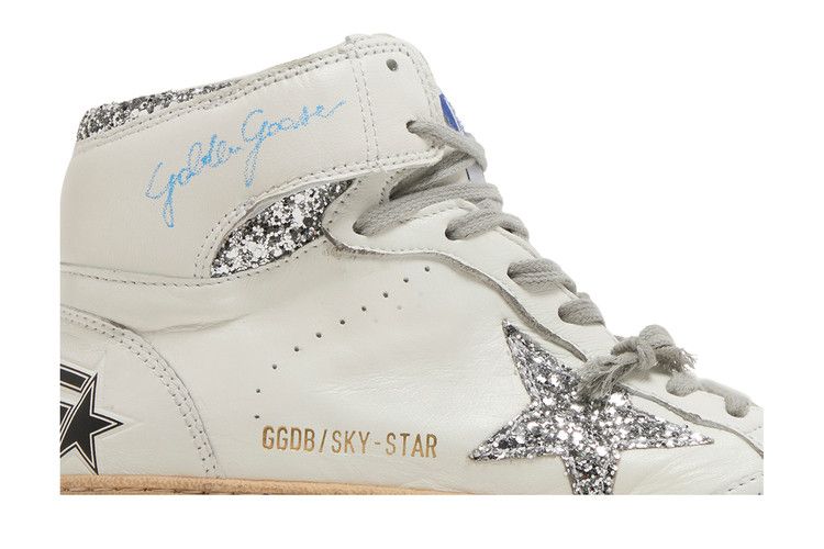 Golden Goose Wmns Sky Star 'White Silver Glitter'