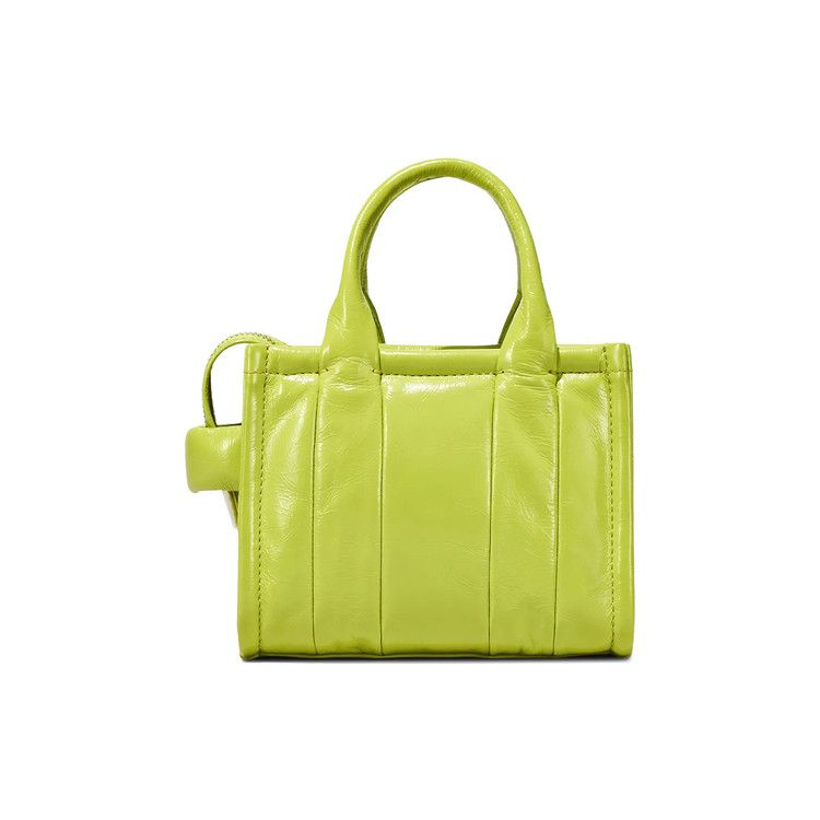 Marc Jacobs Shiny Crinkle Leather Crossbody Tote Bag 'Acid Lime'