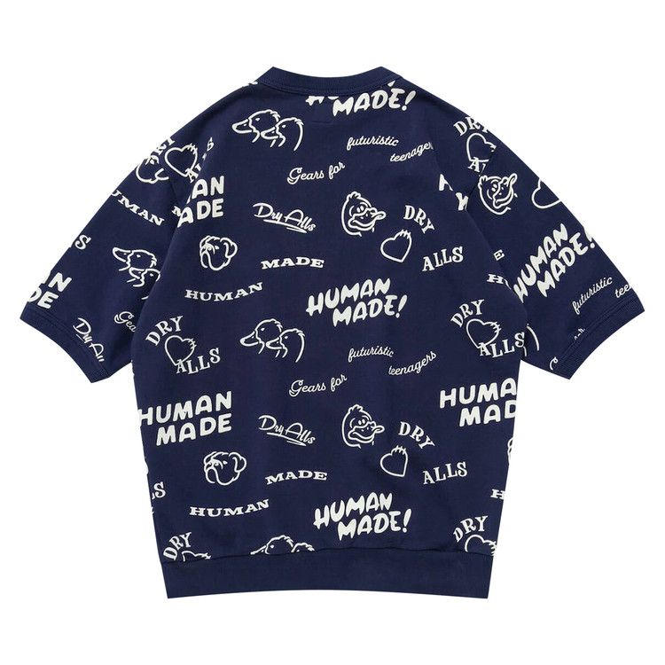 Human Made Printed Short-Sleeve Sweatshirt 'Navy'