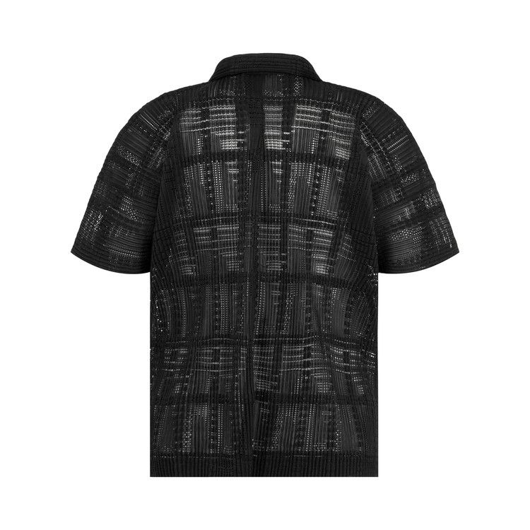 Issey Miyake Lace Grid Pleats Shirt 'Black'