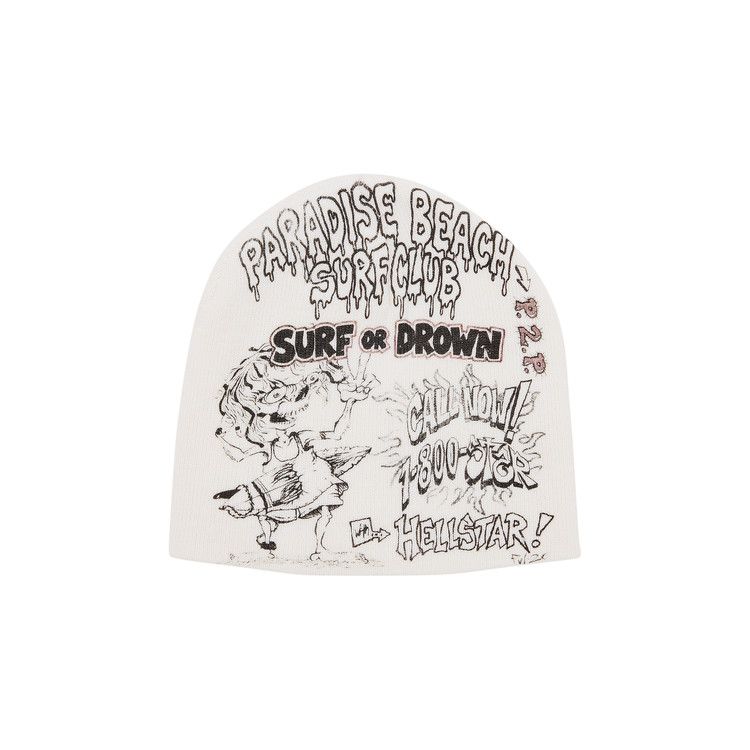 Hellstar Tie Dye Face Beanie 'White'