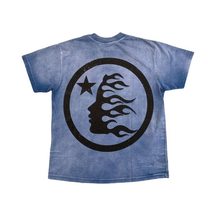 Hellstar Rhinestones Classic Logo T-Shirt 'Blue'