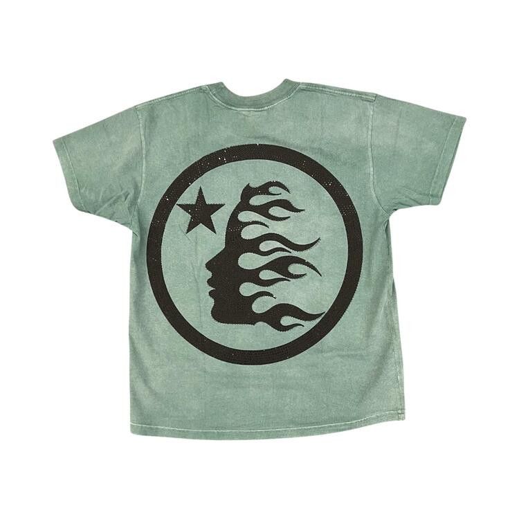 Hellstar Rhinestones Classic Logo T-Shirt 'Green'