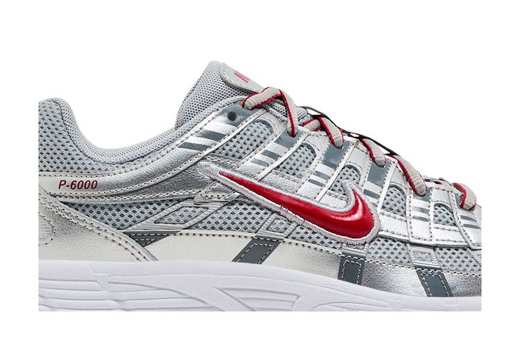 Nike P-6000 GS 'Metallic Silver Gym Red'