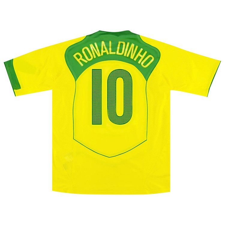Nike Brazil 2004 T90 Reissue Jersey Ronaldinho 10 'Opti Yellow/Apple Green'