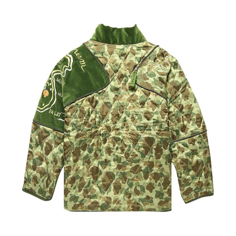 Kapital Rayon Satin Quilting Camo Kesa Sham Bomber Jacket (Beautiful Vietnam) 'Khaki'