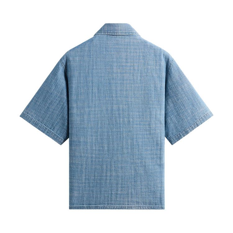 Kith Textured Indigo Paxton Zip Front Shirt 'Light Indigo'