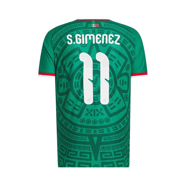Adidas Mexico 26 Home Gimenez Authentic Jersey 'Bold Green'