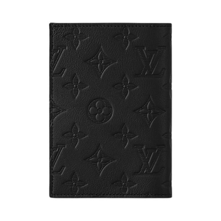 Louis Vuitton Passport Cover 'Black Monogram Shadow Cowhide Leather'