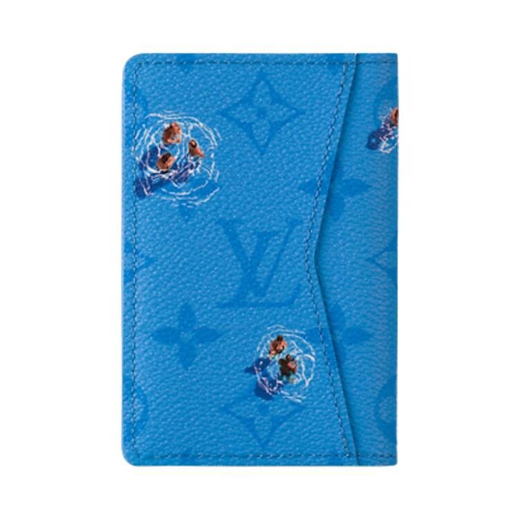 Louis Vuitton Pocket Organizer 'Pool Blue Monogram Canvas'