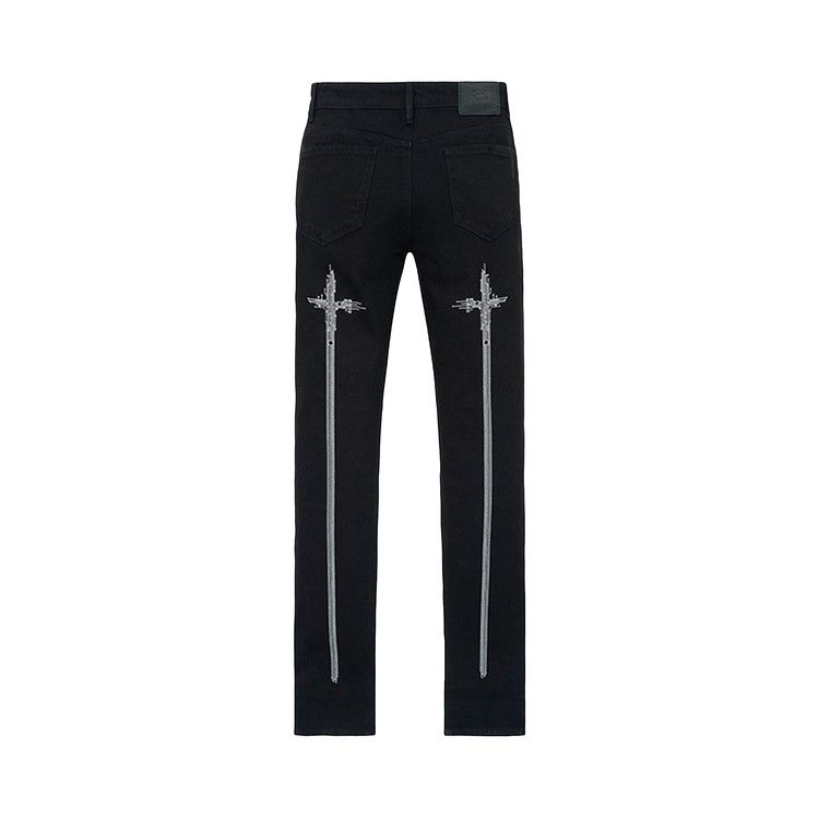 RtA Bryant Skinny Jean 'Black Hologram Digital Cross'