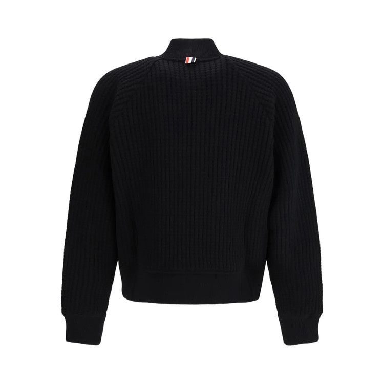 Thom Browne Chunky Wool Waffle Bomber Jacket 'Black'
