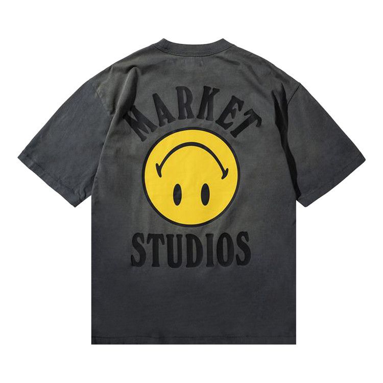 Market Smiley Upside Down Lockup T-Shirt 'Jet Black'