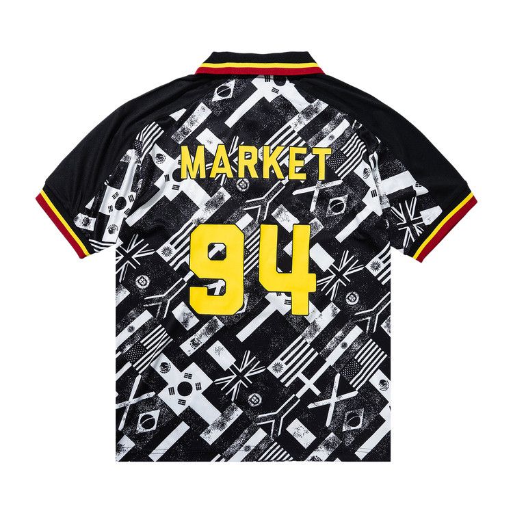 Market Smiley International Flags Short-Sleeve Soccer Jersey 'Black/White'