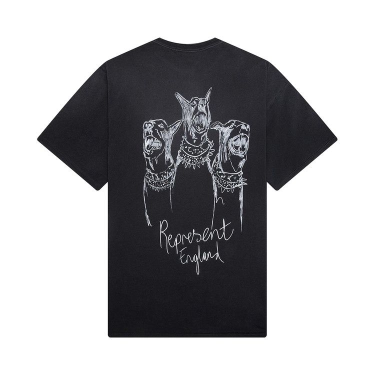 Represent Clo Hand Drawn Thoroughbred Dogs T-Shirt 'Aged Black'