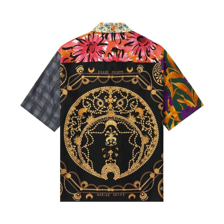 Marine Serre Regenerated Silk Scarves Bowling Shirt 'Multicolor'