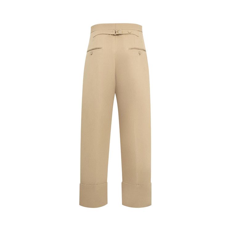 Thom Browne High Rise Double Pleat Trouser With Backstrap 'Khaki'